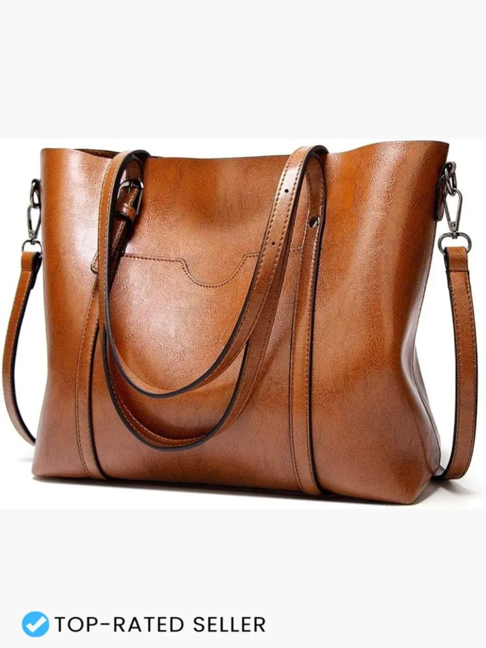 Faux Leather Tote Bag Top Handle Satchel Purse Work Shoulder Crossbody